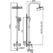 Душевая стойка Haiba HB24548-7, черный/хром фото 2