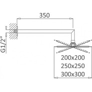 Верхний душ Cezares PORTA-TDDQ-NOP 250х250 мм, черный фото 2