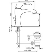 Смеситель для раковины Emmevi Ares OA76003, античное золото фото 2