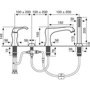 Смеситель для ванны Emmevi Ares NEO76120, черный фото 2