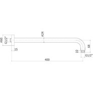 Кронштейн стеновой для верхнего душа Paffoni Rock 400 мм ZSOF034NO, чёрный матовый фото 2