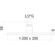 Верхний душ Paffoni Syncro ZSOF075NO 200х200 мм, чёрный матовый фото 2