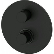 Смеситель для ванны с термостатом Paffoni Light LIQ018NO, чёрный матовый фото 