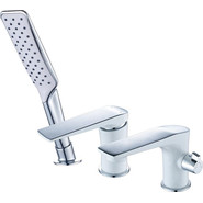 Смеситель для ванны Lemark Allegro LM5945CW, хром/белый фото 