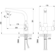 Смеситель для кухни Lemark Villa LM4861B, бронза фото 5