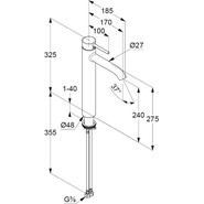 Смеситель для раковины высокий Kludi Bozz 382860576 фото 4