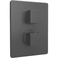 Смеситель для ванны с термостатом Paini Dax-R 84PZ691TH, черный фото 