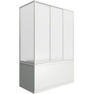 Шторка для ванны Bas Тесса 1400х1450 мм, белый/матовое (пластик) фото 