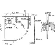 Поддон SMC WasserKraft Elbe 90х90 см 74T01, чёрный фото 2