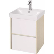 Тумба подвесная с раковиной Акватон Сканди 45 см 1A2516K0SDB20, белый/дуб верона фото 