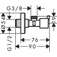 Вентиль угловой Hansgrohe S 13901000 фото 2