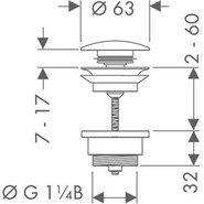 Донный клапан Hansgrohe 50100990, золото фото 2