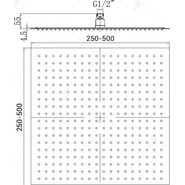 Верхний душ RGW SP-82B 21148225-04, нержавеющая сталь, 250х250 мм, черный фото 3