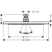 Верхний душ Hansgrohe Croma 280 1jet 26220670, латунь, черный фото 2