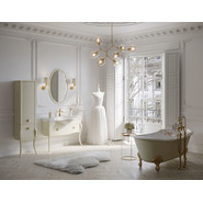 Пенал напольный Aqwella Clarberg Borgia 48 см BOR0548BG, универсальный, слоновая кость/патина золото фото 4