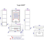 Пенал подвесной Aqwella Clarberg Logic 35 см LOG0535, универсальный фото 3