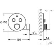 Смеситель для душа с термостатом Grohe Grohtherm SmartControl 29120000 фото 3
