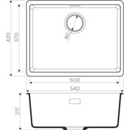 Кухонная мойка Omoikiri Kata 54-U-BL 4993410, чёрный, Цвет производителя: чёрный фото 3
