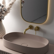 Смеситель для раковины настенный Paini Cox 78PJ208, золото матовое фото 2