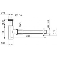 Сифон для умывальника BelBagno BB-SMT2-01 фото 2