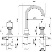 Смеситель для раковины Cezares OLIMP-BLS2-A-03/24-Sw, золото фото 3