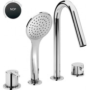 Смеситель для ванны Cezares LEAF-BVDM4-NOP, черный матовый, Цвет производителя: чёрный матовый фото 