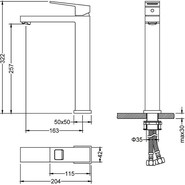 Смеситель для раковины высокий Timo Briana 7111/17F, золото матовое фото 2