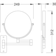 Зеркало косметическое настенное Timo Saona 13076/03, цвет черный фото 2