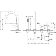 Смеситель для ванны Timo Saona 2320/03Y, черный матовый фото 2