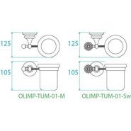 Стакан для зубных щеток Cezares Olimp OLIMP-TUM-01-M фото 2
