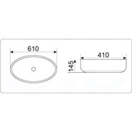 Раковина-чаша CeramaLux N 62 см 9433 фото 3
