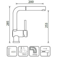 Смеситель для кухни Schock PIEGA-D 710107, хром/бронза фото 2