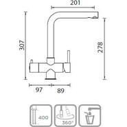 Смеситель для кухни Schock WELLUS 710036, хром/бронза фото 2