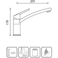 Смеситель для кухни Schock SC-90 710344, хром/бронза фото 2