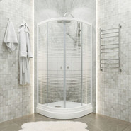 Душевое ограждение Triton Стандарт А1 Аква Полосы 90х90 см, белый/узор фото 2