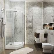 Душевое ограждение Triton Стандарт А1 Аква Полосы 90х90 см, белый/узор фото 3