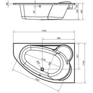 Ванна акриловая Cersanit Kaliope R 170x110 см фото 6