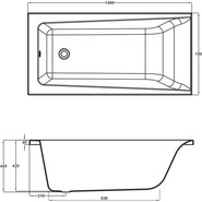 Ванна акриловая Cersanit Lorena 140x70 см, Размер - мм: 1400х700 фото 4