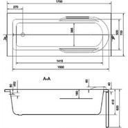 Ванна акриловая Cersanit Santana 170x70 см, Размер - мм: 1700х700 фото 6