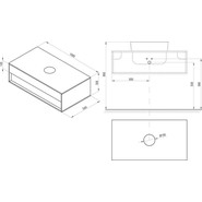 Тумба подвесная со столешницей Ravak SD 1000 Step 100 см X000001417, белый/дуб фото 3