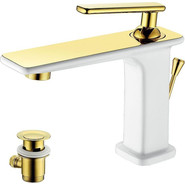 Смеситель для раковины Lemark Mista LM6406WG, белый/золото фото 