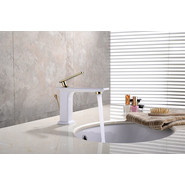 Смеситель для раковины Lemark Mista LM6406WG, белый/золото фото 2