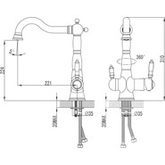 Смеситель для кухни Lemark Villa LM4858B, бронза фото 3