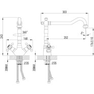 Смеситель для кухни Lemark Vintage LM2805B, бронза фото 3