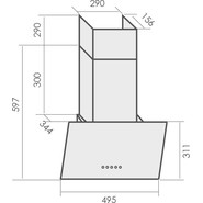 Вытяжка MBS Alpinia 150 glass white (белое стекло) фото 2