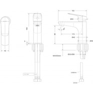 Смеситель для раковины Bravat Rhein F1429564BW-9-ENG, черный матовый, Цвет производителя: чёрный матовый фото 2