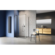 Душевое ограждение Radaway Nes 8 Black KDJ II 100x90 см L (стекло 8 мм), черный/прозрачное фото 2