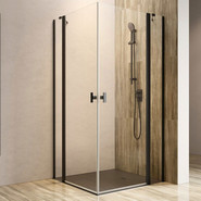 Душевое ограждение Radaway Nes 8 Black KDD II 100x90 см (стекло 8 мм), черный/прозрачное фото 