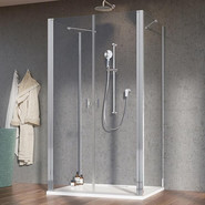 Душевое ограждение Radaway Nes 8 DWD+2S 100x90 см (стекло 8 мм), хром/прозрачное фото 