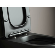 Унитаз подвесной ceramicanova Metropol Rimless CN4002MB с тонкой крышкой микролифт, черный матовый, Цвет производителя: чёрный матовый фото 5